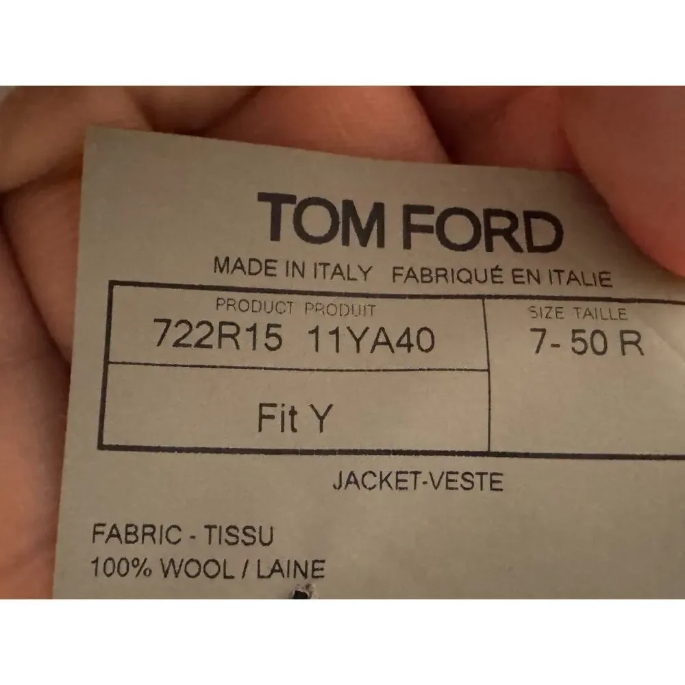 Tom Ford Blazer Prince of Wales Houndstooth 50 40R Notch Lapel Wool